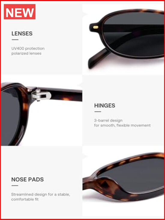 Retro Polarized Rectangular Sunglasses UV400 Protection main image 5